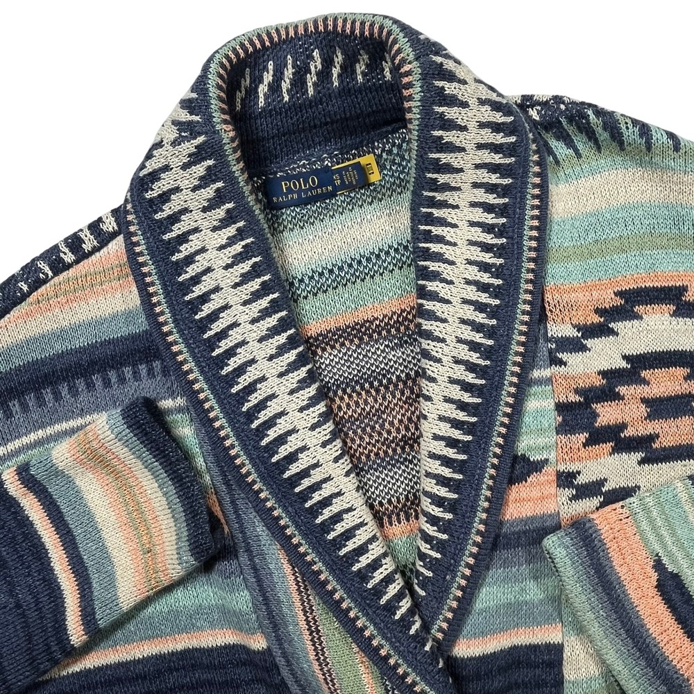 Polo Ralph Lauren Southwestern Shawl-Collar Knit Cardigan Women XS Aztec